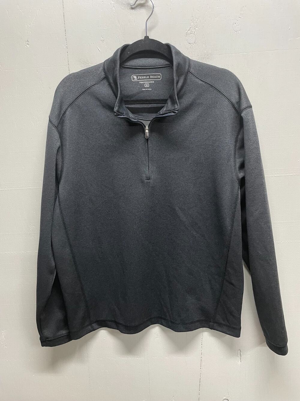 Pebble Beach Performance 1/4 Zip Men's Pullover Size Medium Golf Polo Gray